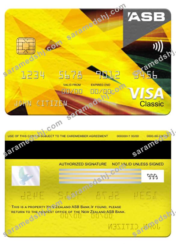 New Zealand ASB Bank visa classic card